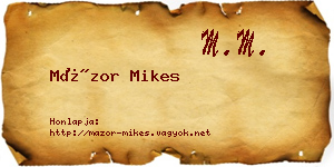 Mázor Mikes névjegykártya